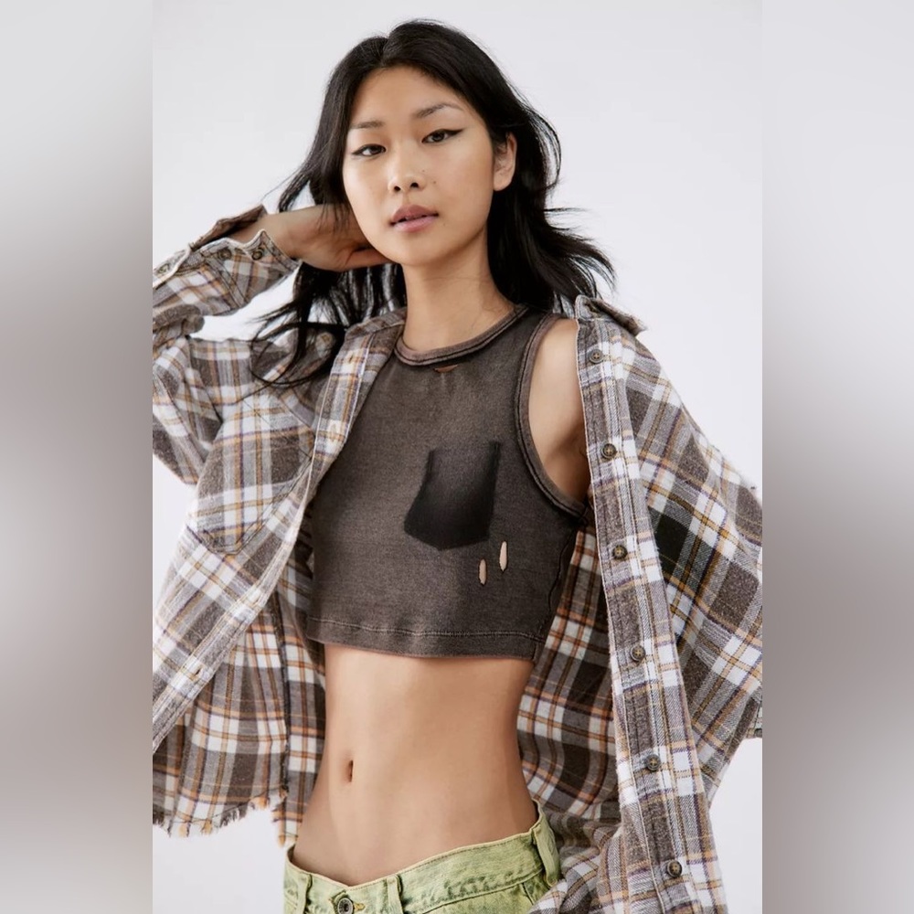 BDG Andy Flannel Distressed Button Down Shirt